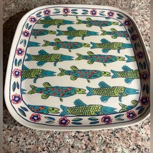 by Anthropologie fish plates (2) brand new, never used